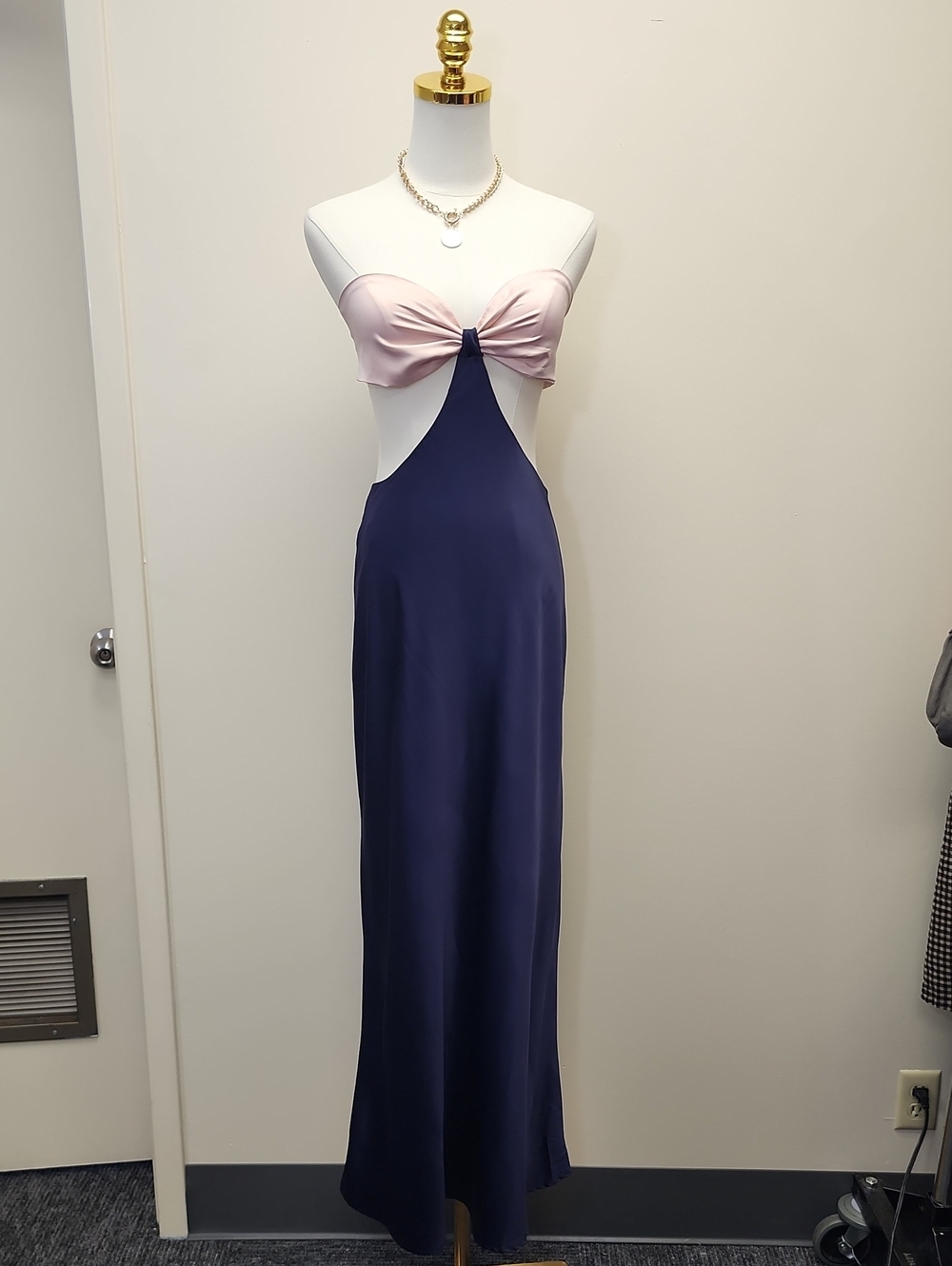 Luvvalot Strapless Cutout Maxi Dress Two Tone Size Small